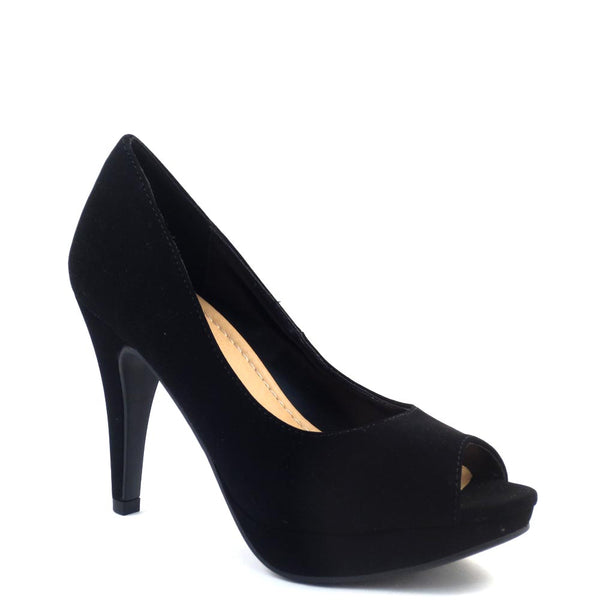 City Classified Classic Nubuck Peep Toe Platform Stiletto Heel