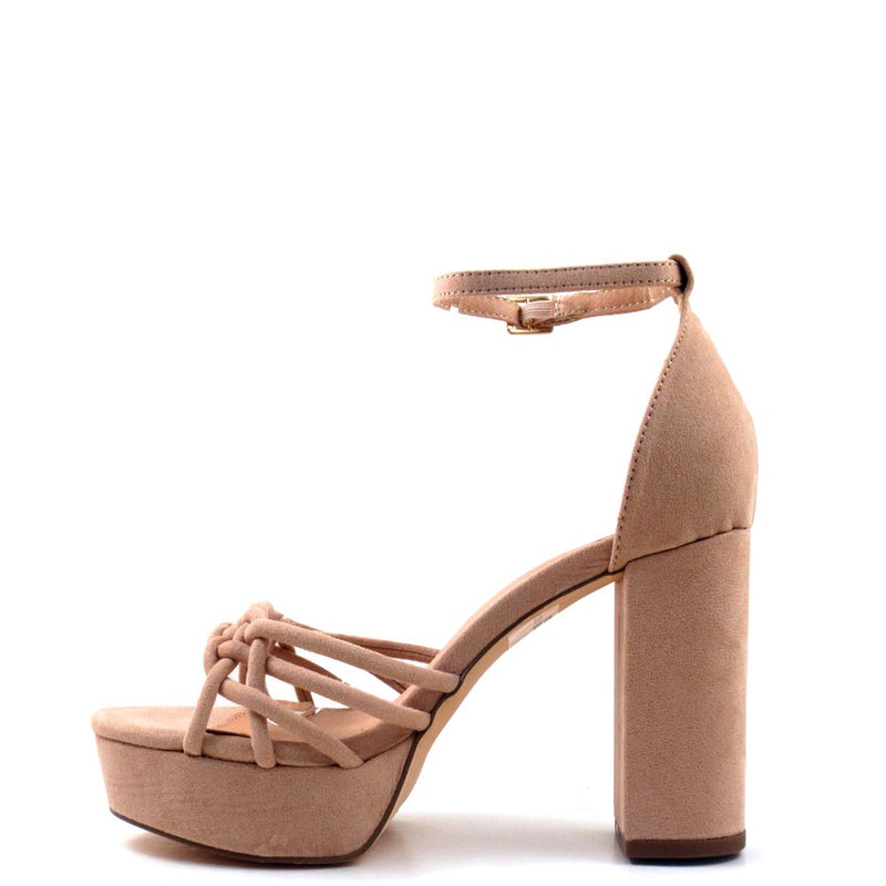 Olivia Jaymes Strappy Open Toe Chunky Platform Heels - Oprah