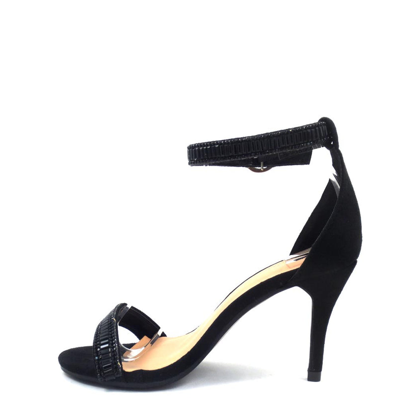 Love Mark Open Toe Ankle Strap Buckle Detail Mid Size Heels - Addie 25