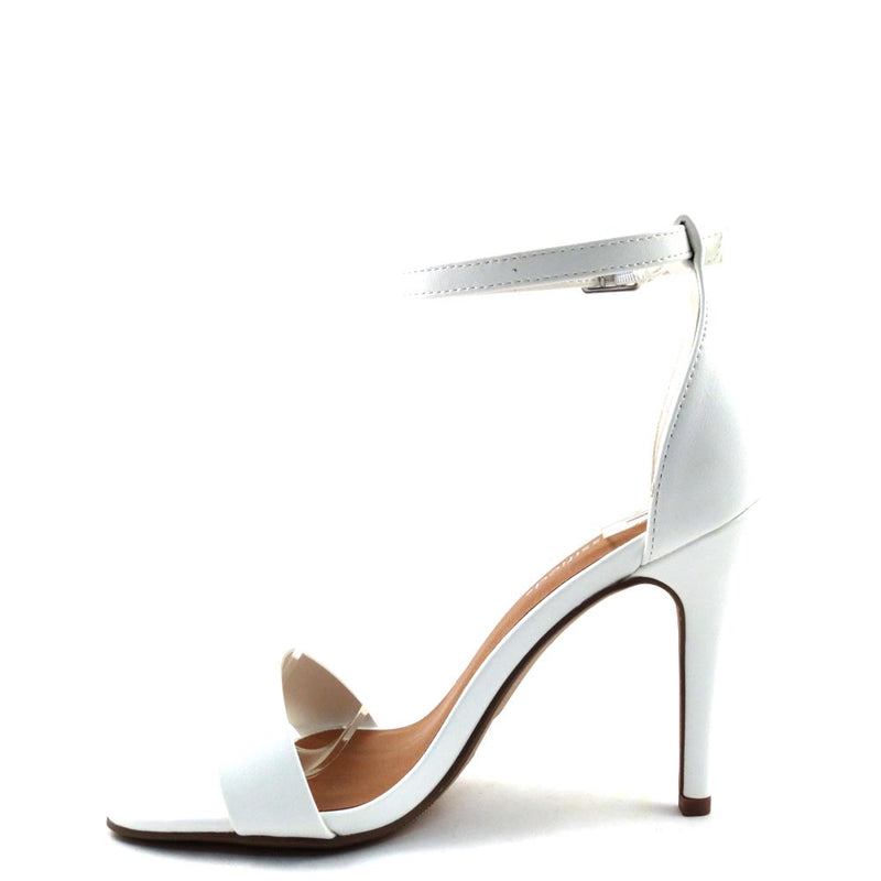 City Classified Open Toe Ankle Strap Buckle Detail Mid Size Heels - Alias