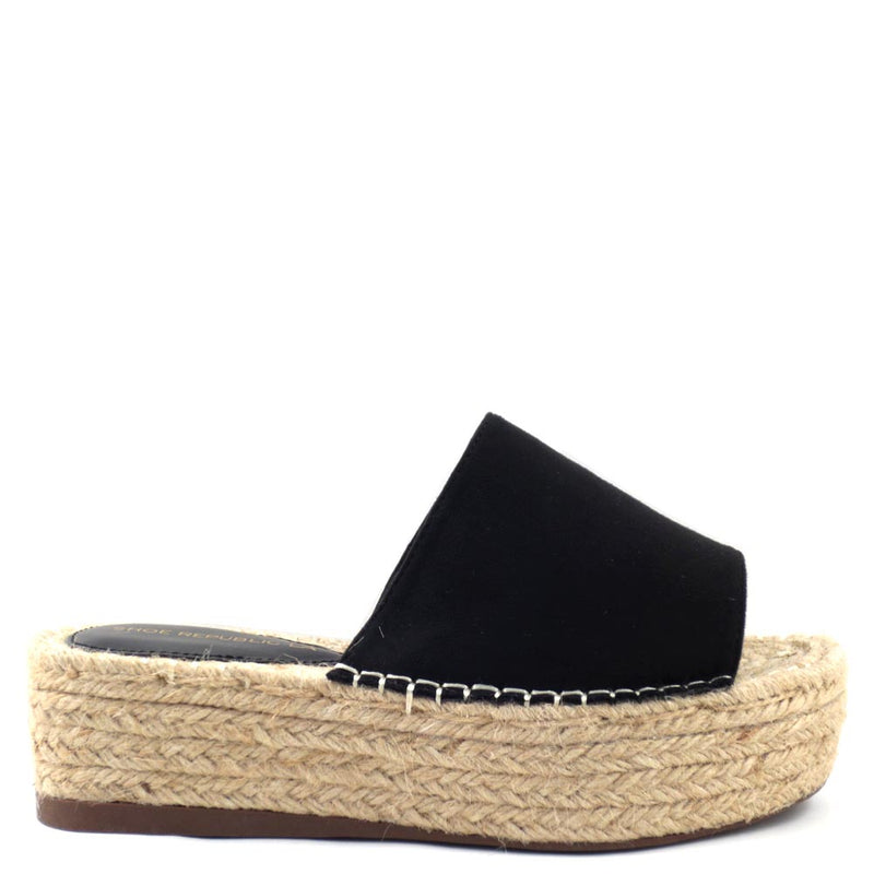 Shoe Republic LA Smooth Faux Suede Upper Espadrille Wedge Sandals - Anitta