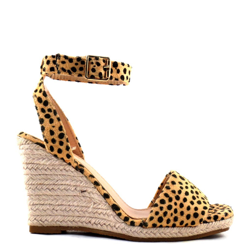 Wild Diva Lounge Open Square Toe Espadrille Wedge Sandals - Ara