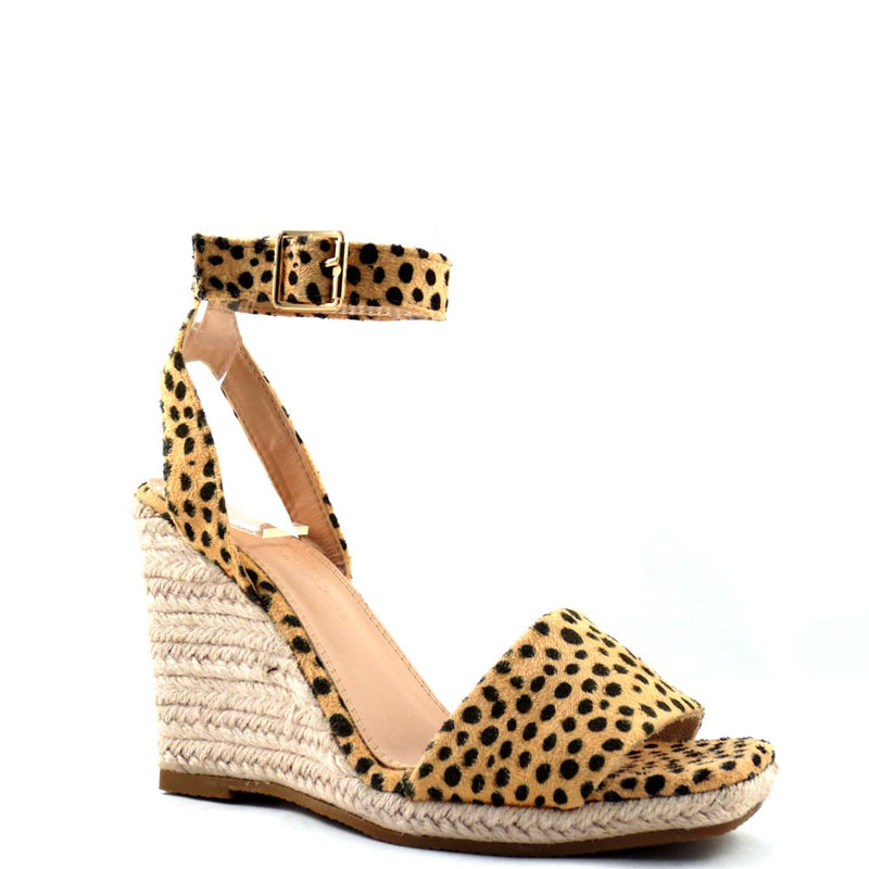 Wild Diva Lounge Open Square Toe Espadrille Wedge Sandals - Ara