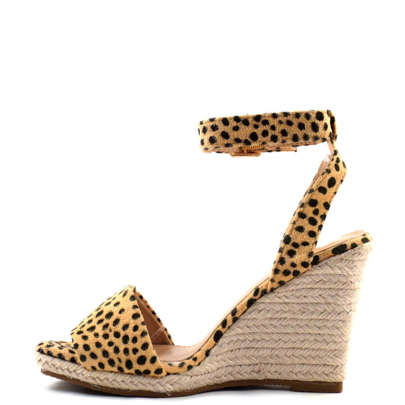 Wild Diva Lounge Open Square Toe Espadrille Wedge Sandals - Ara