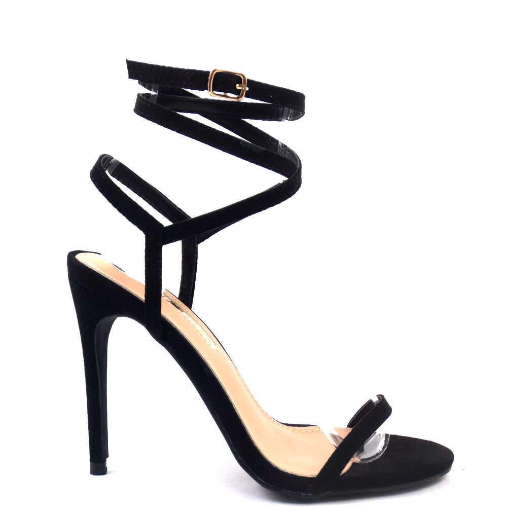 Liliana Strappy Open Toe Ankle Laced Tie Up Heels - Beckham