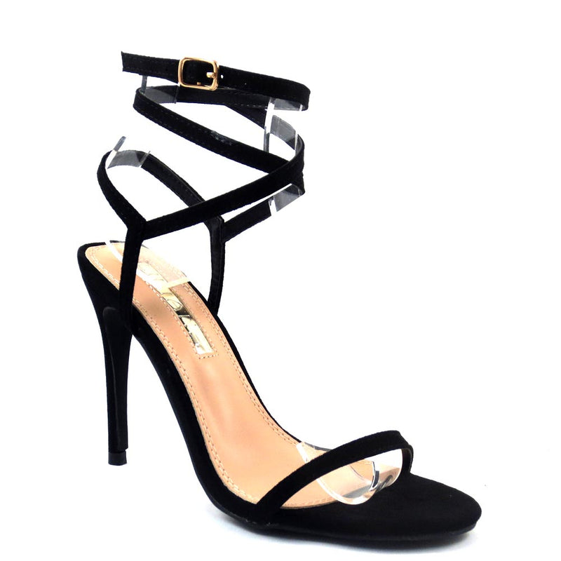 Liliana Strappy Open Toe Ankle Laced Tie Up Heels - Beckham