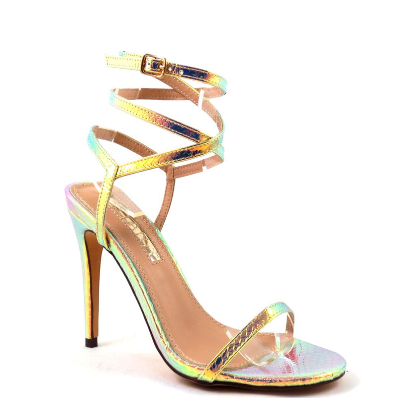 Liliana Strappy Open Toe Ankle Laced Tie Up Heels - Beckham