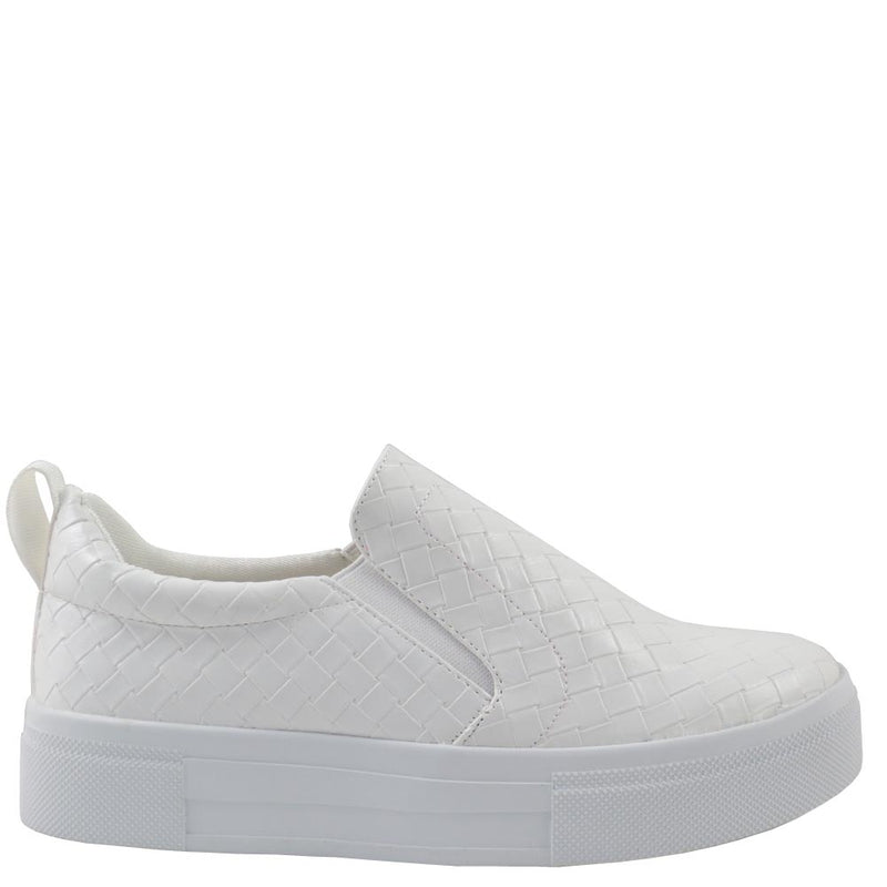 Misbehave Woven Upper Pull Tab Detail Platform Sneakers - Cope 10