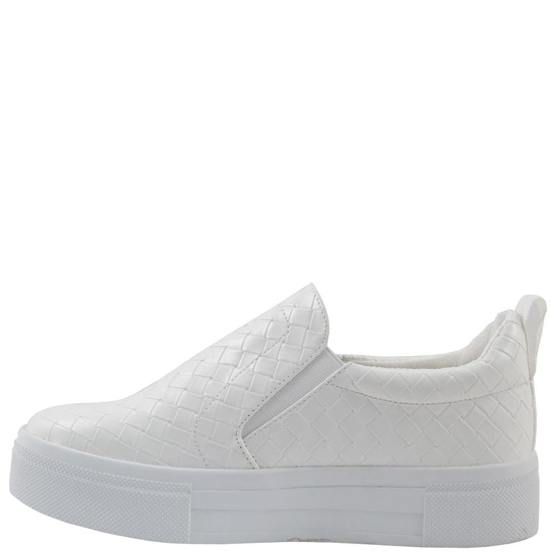 Misbehave Woven Upper Pull Tab Detail Platform Sneakers - Cope 10