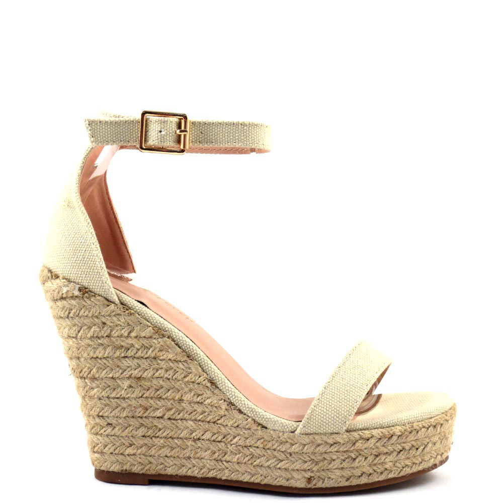 Forever Open Toe Ankle Strap Platform Espadrille Rope Wedges - Damita 16