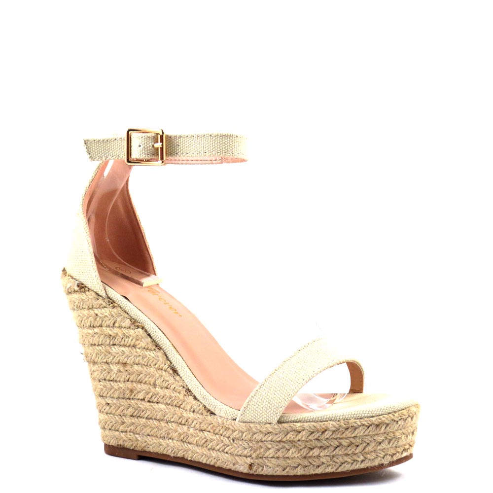 Forever Open Toe Ankle Strap Platform Espadrille Rope Wedges - Damita 16