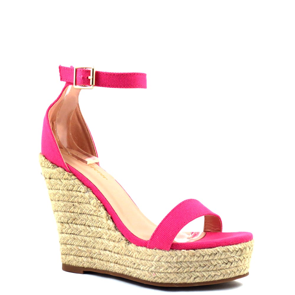 Forever Open Toe Ankle Strap Platform Espadrille Rope Wedges - Damita 16