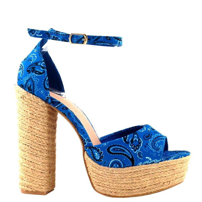 Kayleen Open Toe Ankle Strap Platform Chunky Heel - Darcell