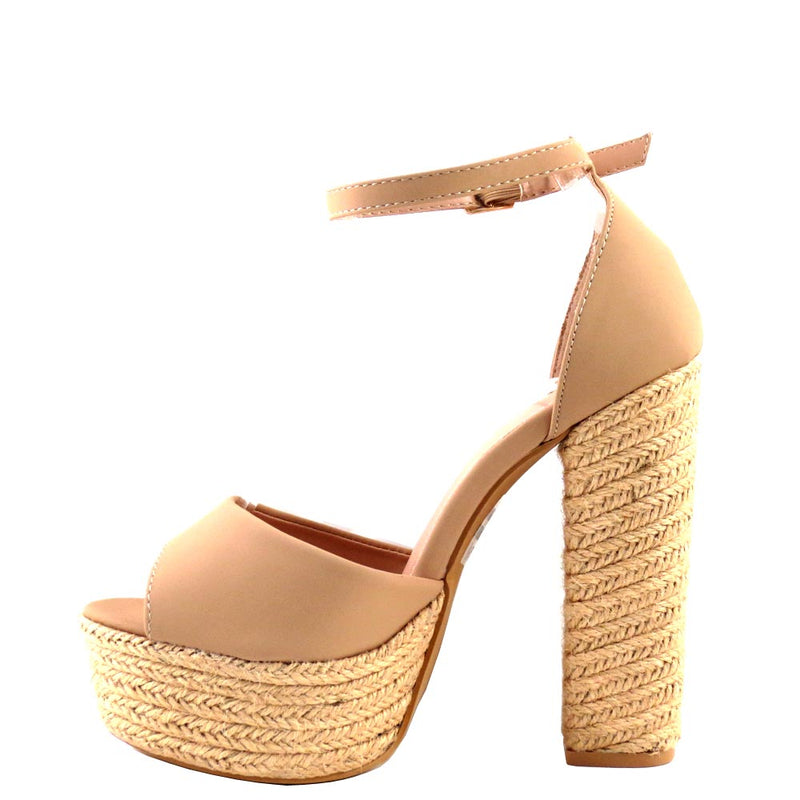 Kayleen Open Toe Ankle Strap Platform Chunky Heel - Darcell