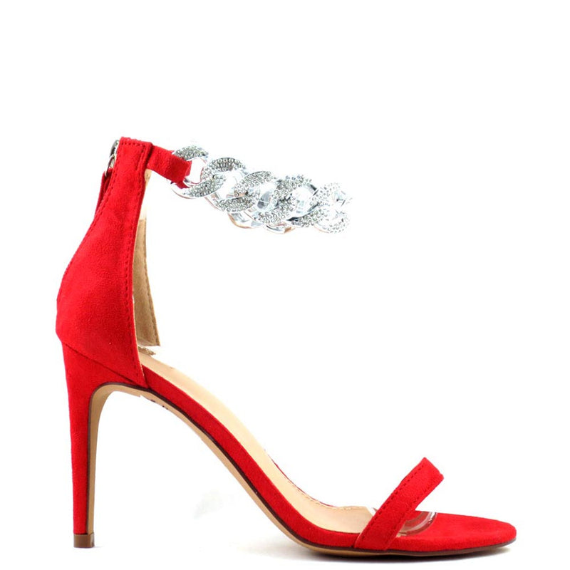 Promise by Shoe Republic LA Open Toe Blingy Ankle Strap Detail Stiletto Heels - Doline