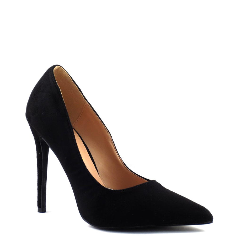 Melania Square Toe Suede Pump- Black Suede – Bruno Magli