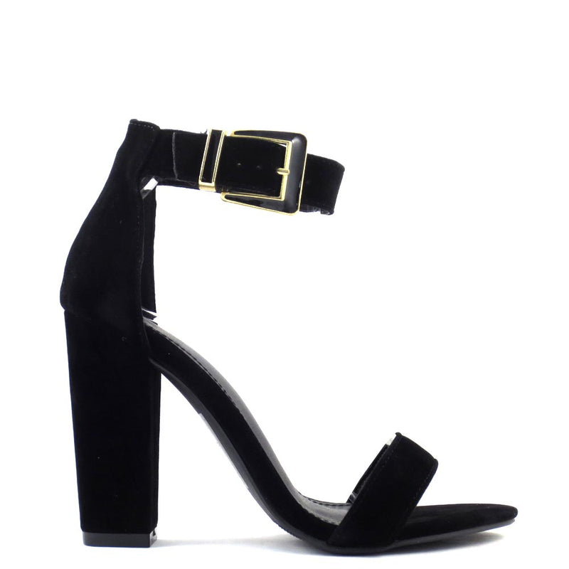 Promise by Shoe Republic LA Open Toe Ankle Strap Buckle Detail Chunky Heels - Dormer