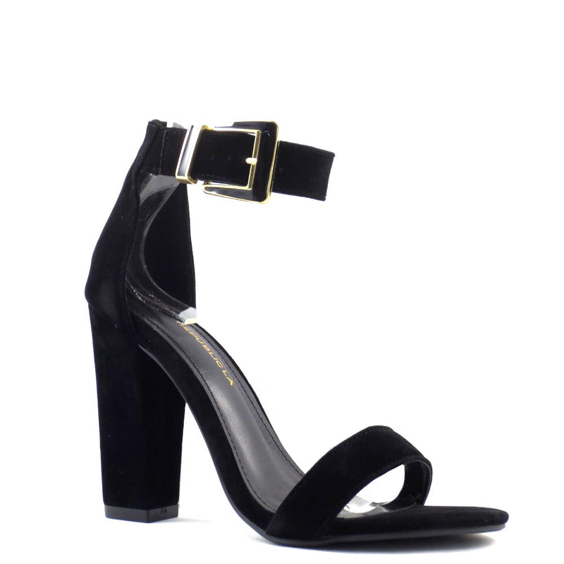 Promise by Shoe Republic LA Open Toe Ankle Strap Buckle Detail Chunky Heels - Dormer