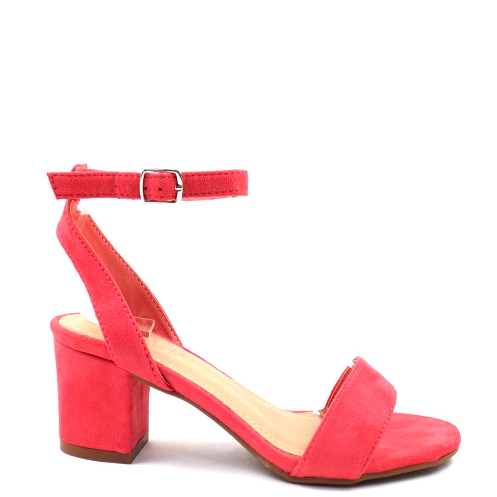 Love Mark Open Toe Ankle Strap Short Block Heels - Dover