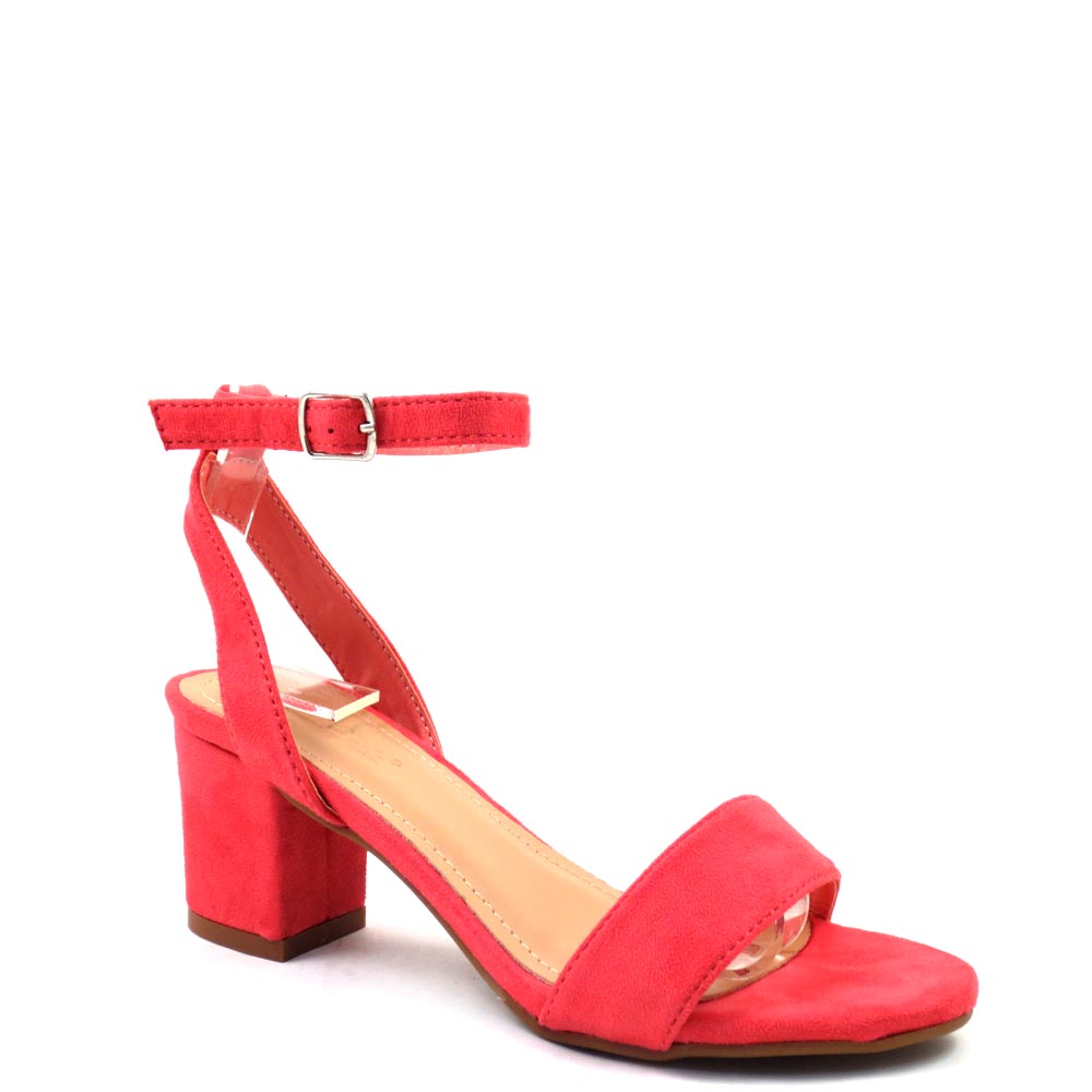 Love Mark Open Toe Ankle Strap Short Block Heels - Dover