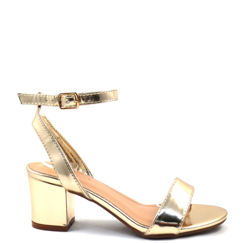 Love Mark Open Toe Clear Band Ankle Strap Short Block Heels - Dover