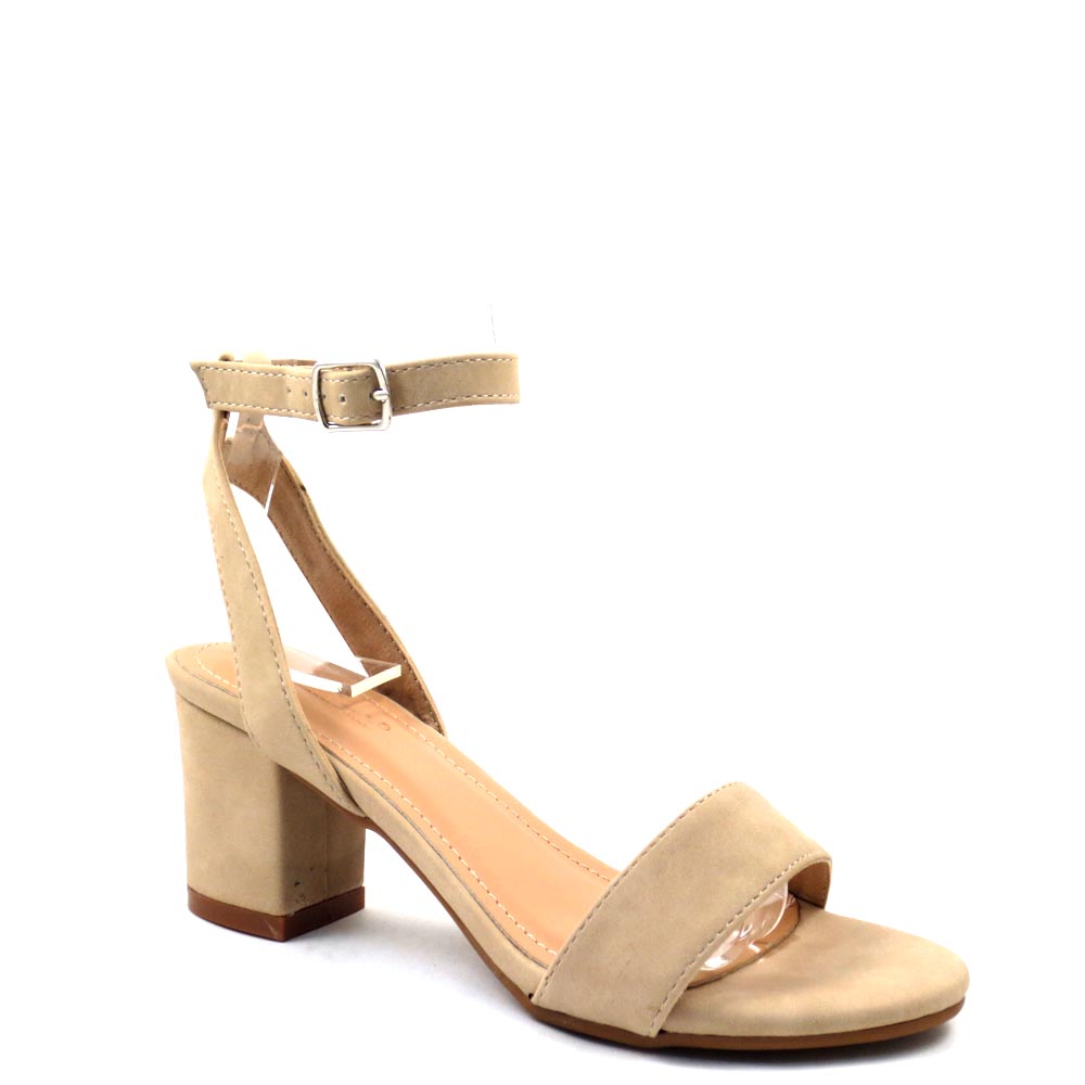 Love Mark Open Toe Clear Band Ankle Strap Short Block Heels - Dover