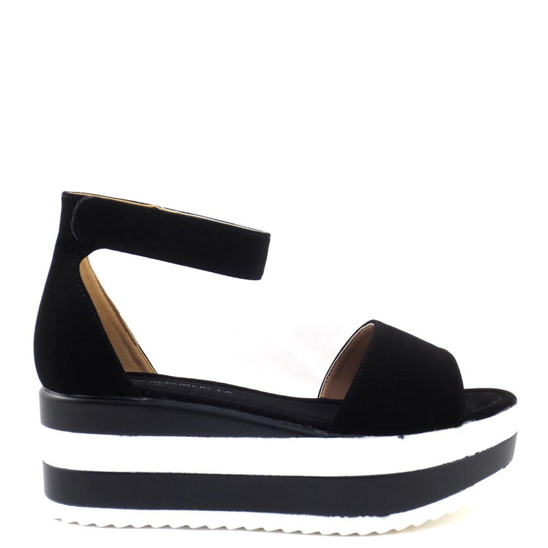 Shoe Republic LA Open Toe Velcro Ankle Strap Platform Sandals - Gilbert