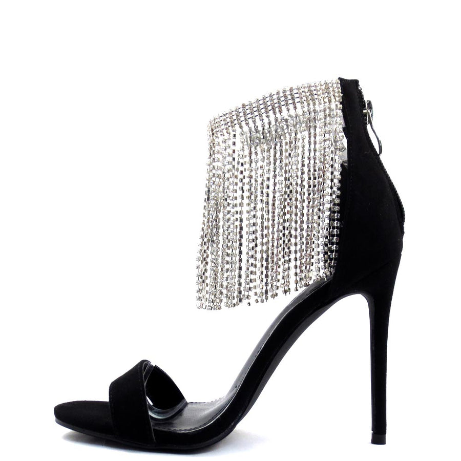 Major Bling Rhinestone Block Heels | Heels, Block heels, High heel dress