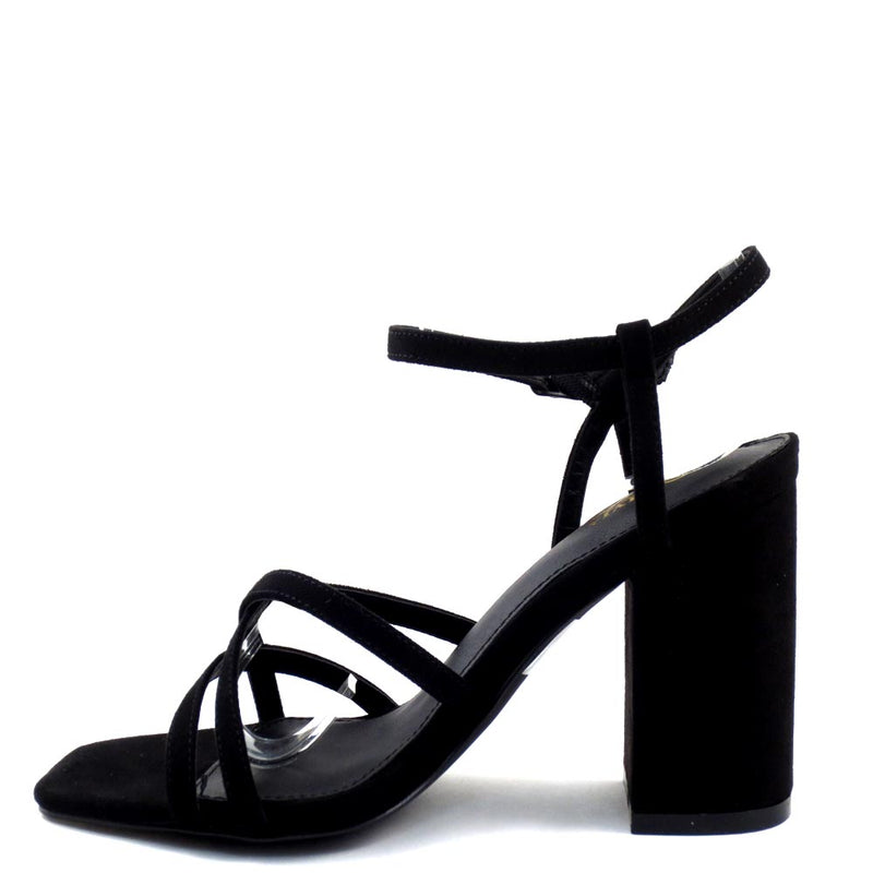 Olivia Jaymes Strappy Open Toe Ankle Strap  Chunky Heels - HiFive