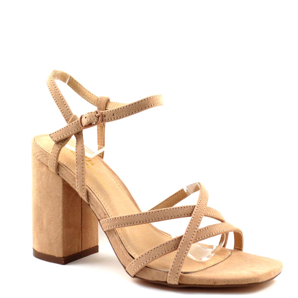 Olivia Jaymes Strappy Open Toe Ankle Strap  Chunky Heels - HiFive
