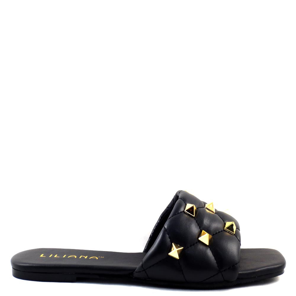 Liliana Valentino Inspired Studded Flat Sandals - Mira