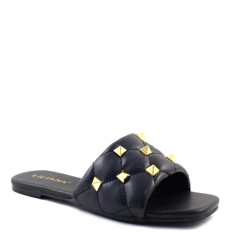 Liliana Valentino Inspired Studded Flat Sandals - Mira