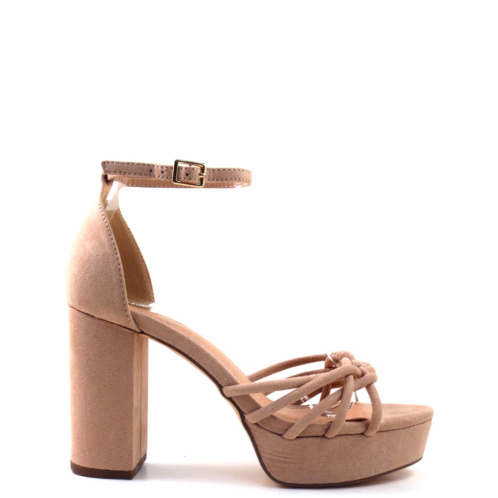 Olivia Jaymes Strappy Open Toe Chunky Platform Heels - Oprah