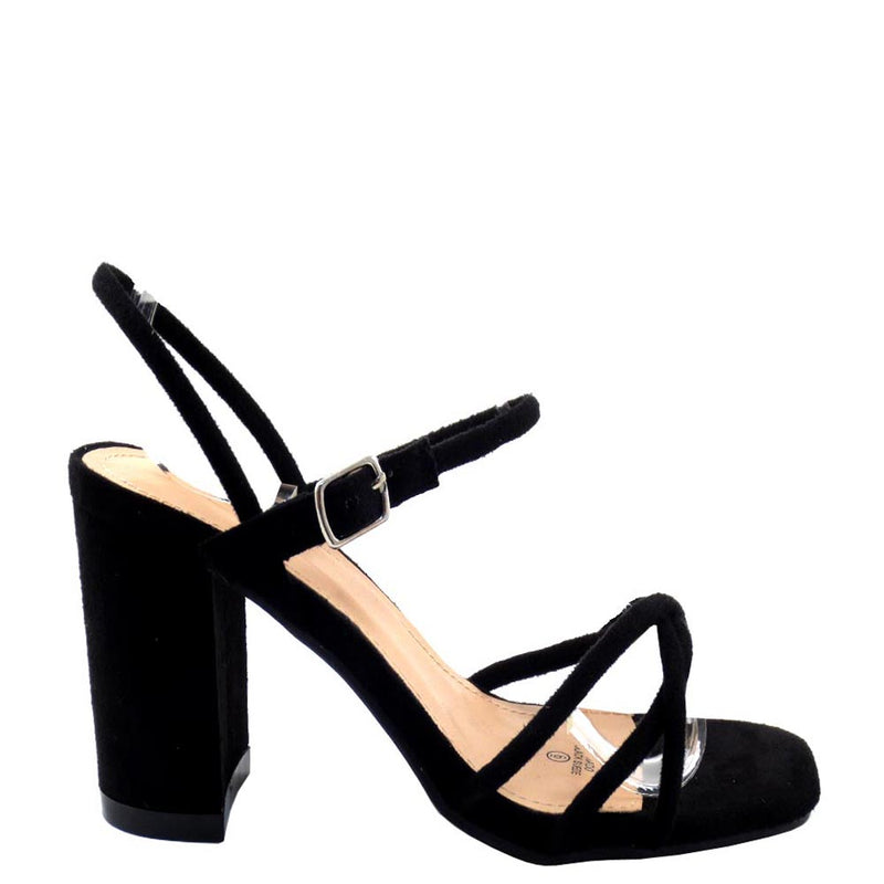 Love Mark Open Toe Knotted Strappy Sling Back Short Heels - Prado