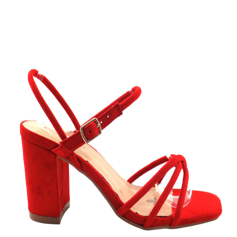 Love Mark Open Toe Knotted Strappy Sling Back Short Heels - Prado