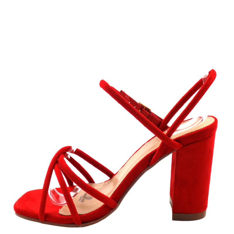 Love Mark Open Toe Knotted Strappy Sling Back Short Heels - Prado