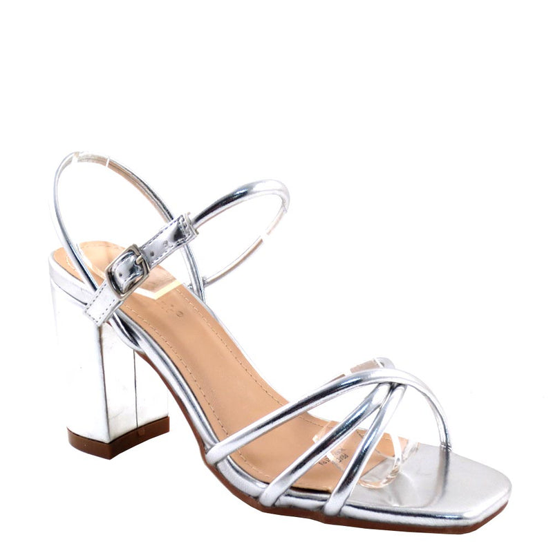 Love Mark Open Toe Knotted Strappy Sling Back Short Heels - Prado