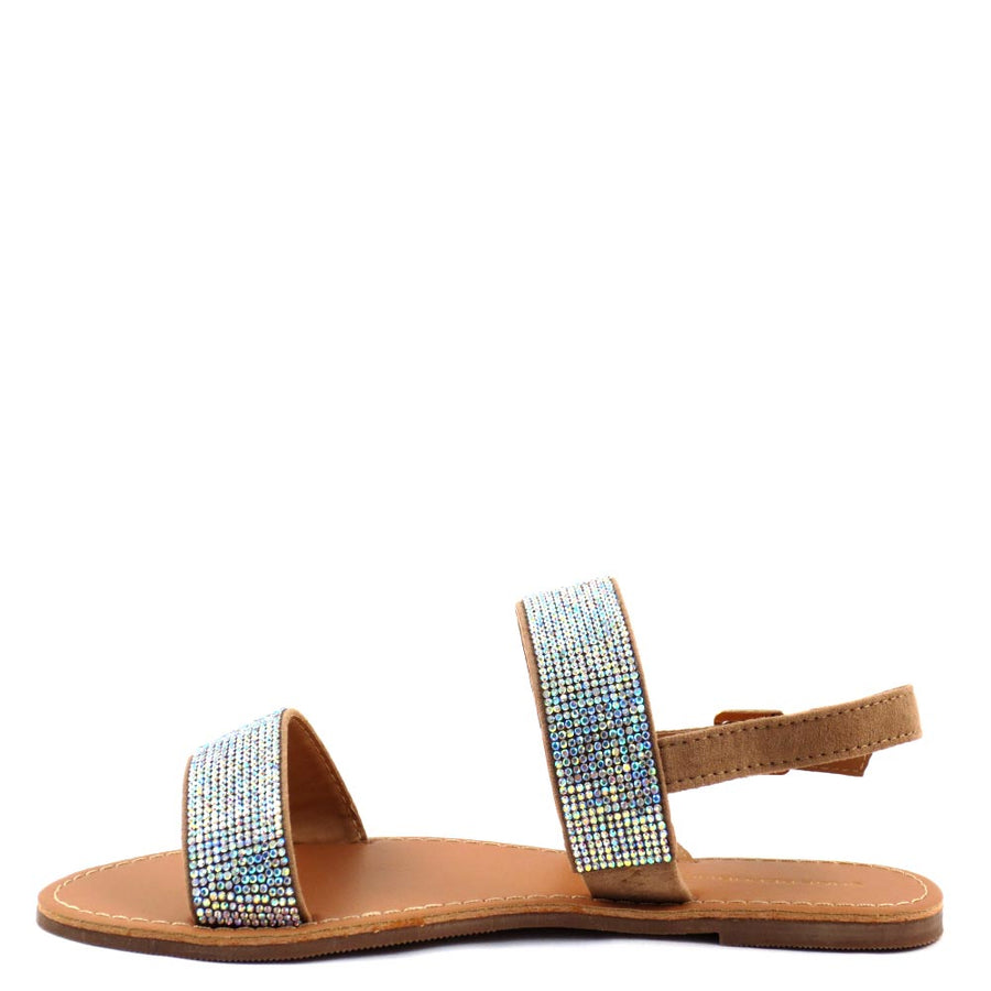 2 strap rhinestone sandals sale