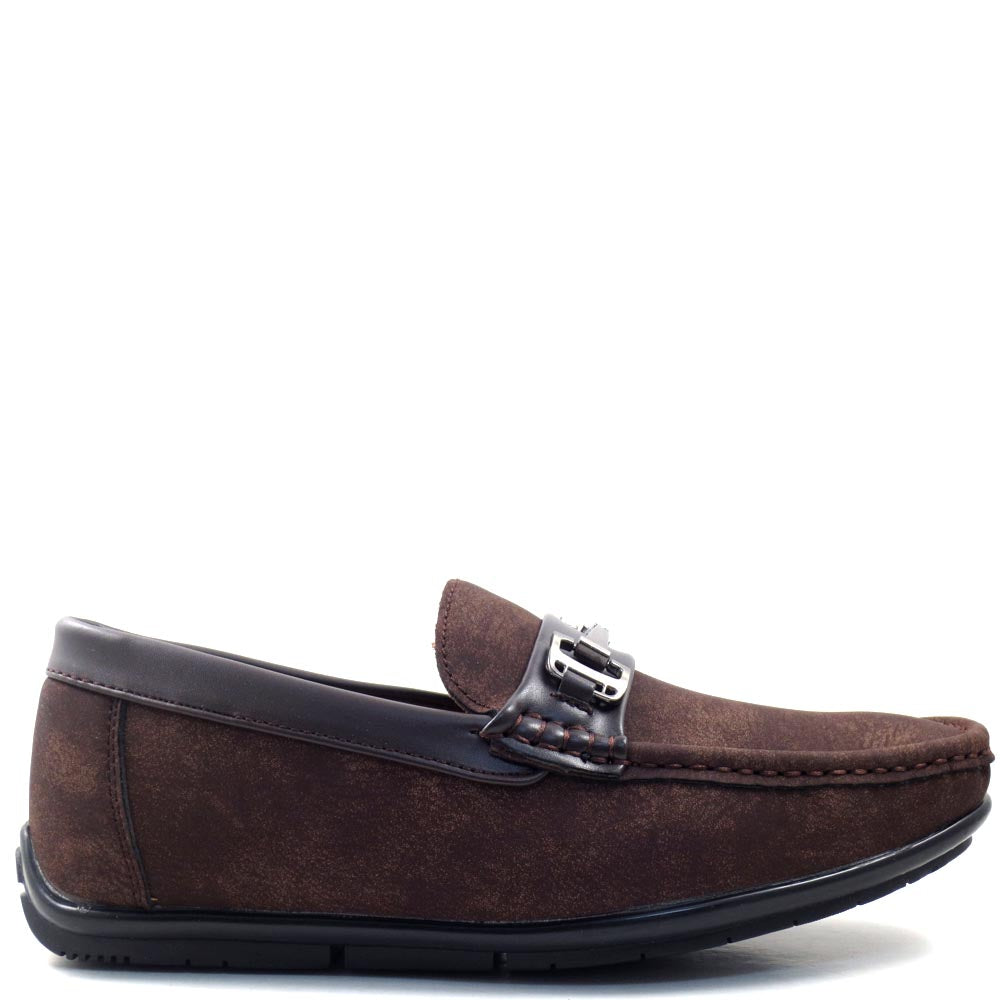 Slip On Driver Moccasins with Metal Buckle Strap - SED8037