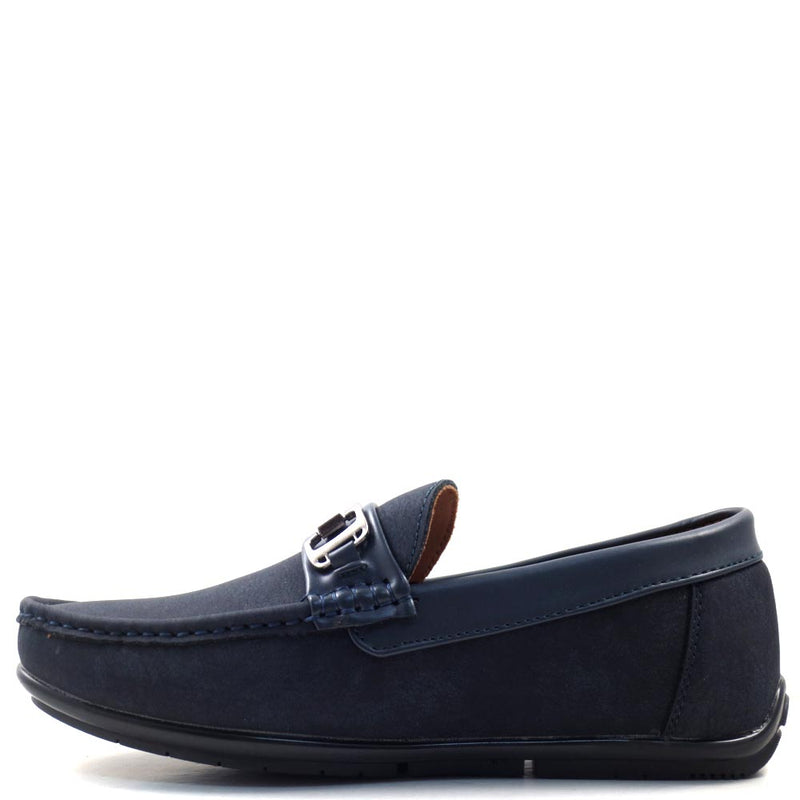 Slip On Driver Moccasins with Metal Buckle Strap - SED8037