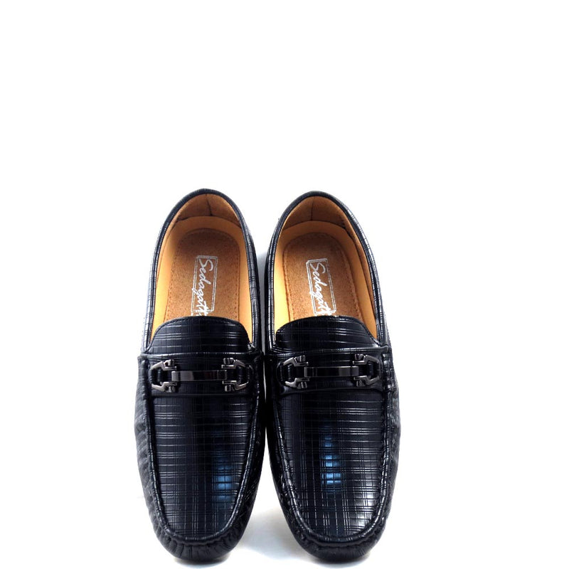 Slip On Driver Moccasins with Metal Buckle Strap - SED8038
