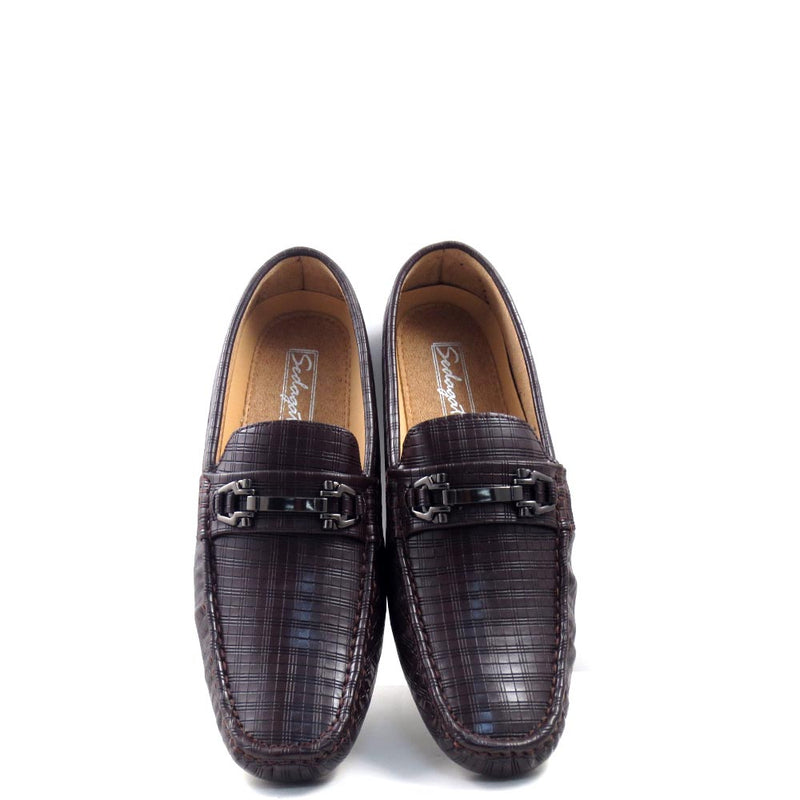 Slip On Driver Moccasins with Metal Buckle Strap - SED8038