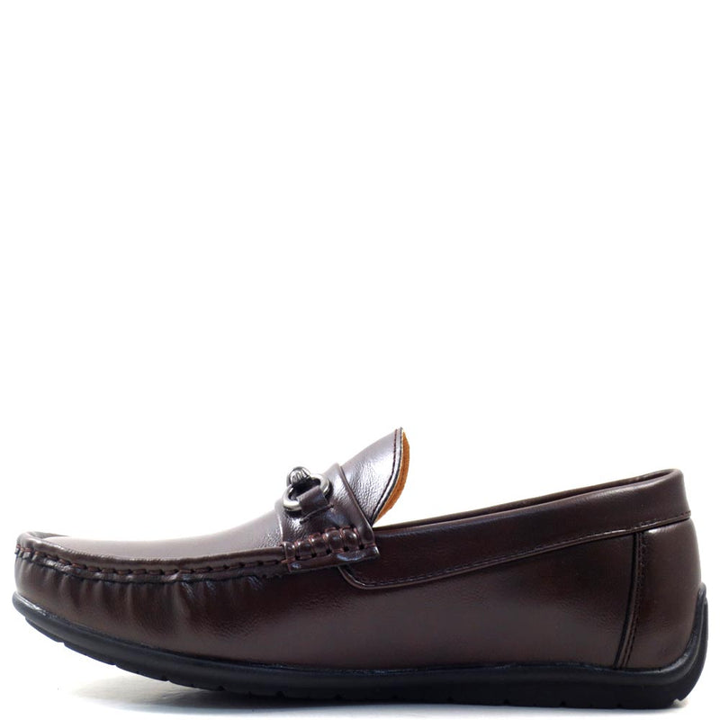 Slip On Driver Moccasins with Metal Buckle Strap - SED8039