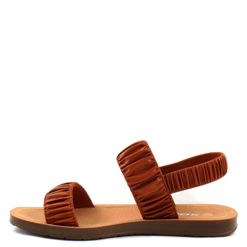 Soda Ruffled Upper Open Toe Sling Back Comfort Sandals - Seasons