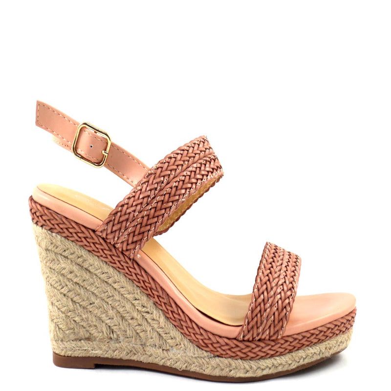 Forever Braided Open Toe Ankle Strap Low Espadrille Rope Wedges - Sofia 68