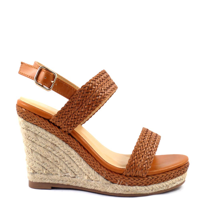 Forever Braided Open Toe Ankle Strap Low Espadrille Rope Wedges - Sofia 68