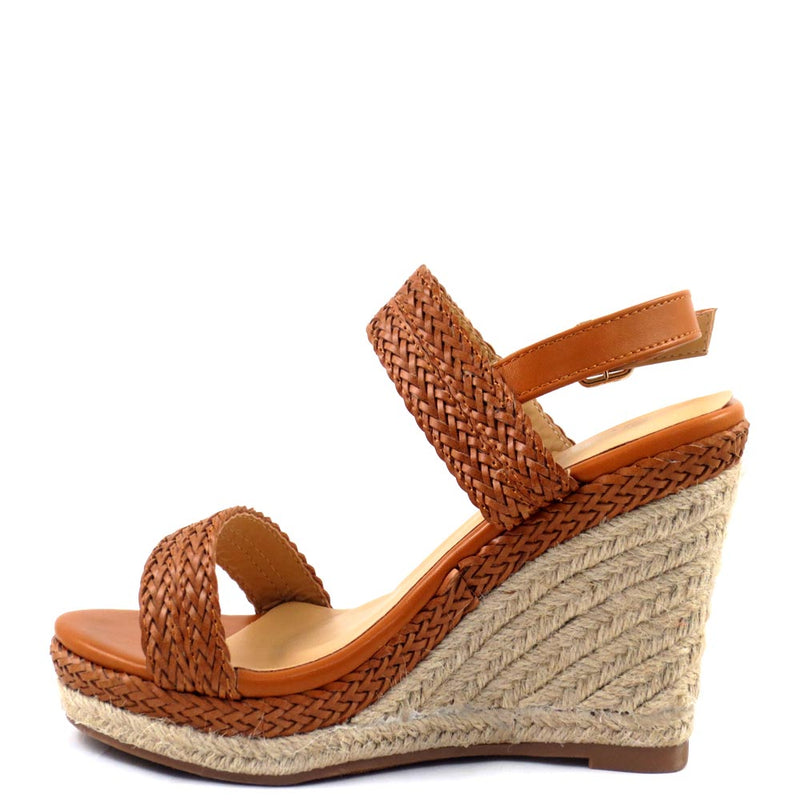 Forever Braided Open Toe Ankle Strap Low Espadrille Rope Wedges - Sofia 68