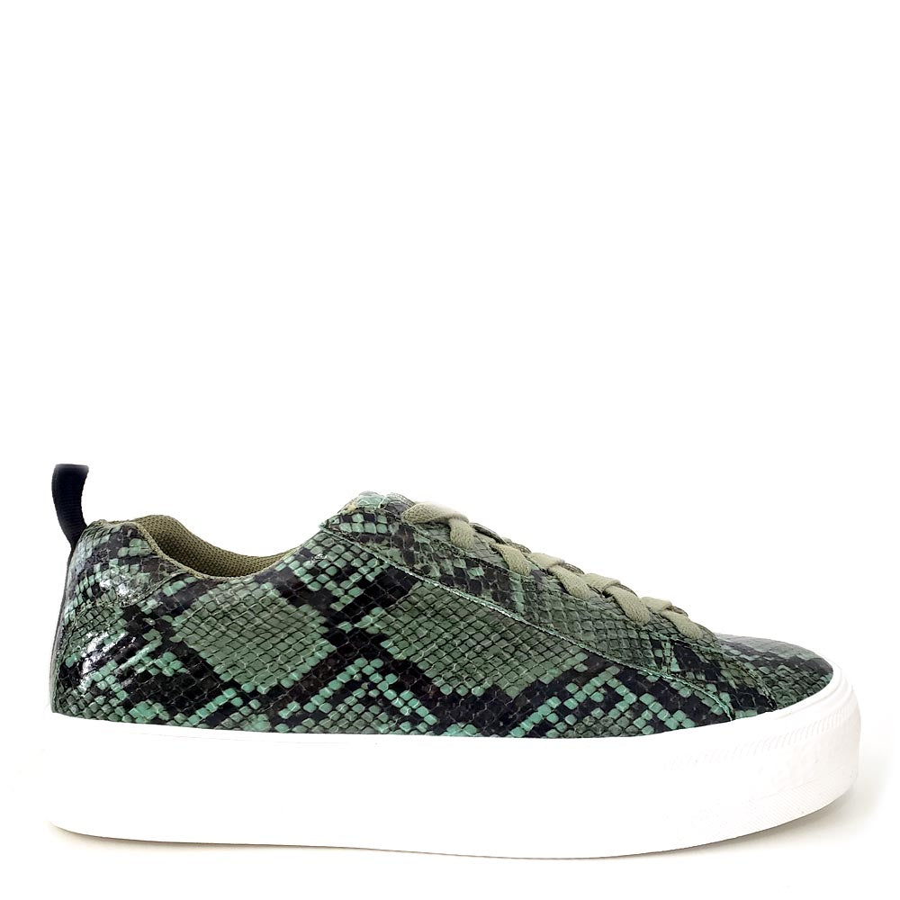 Shoe Republic Faux Snake Skin Upper Lace Up Sneakers - Soto