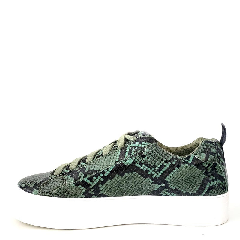 Shoe Republic Faux Snake Skin Upper Lace Up Sneakers - Soto