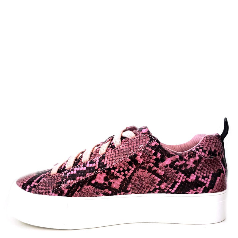 Shoe Republic Faux Snake Skin Upper Lace Up Sneakers - Soto